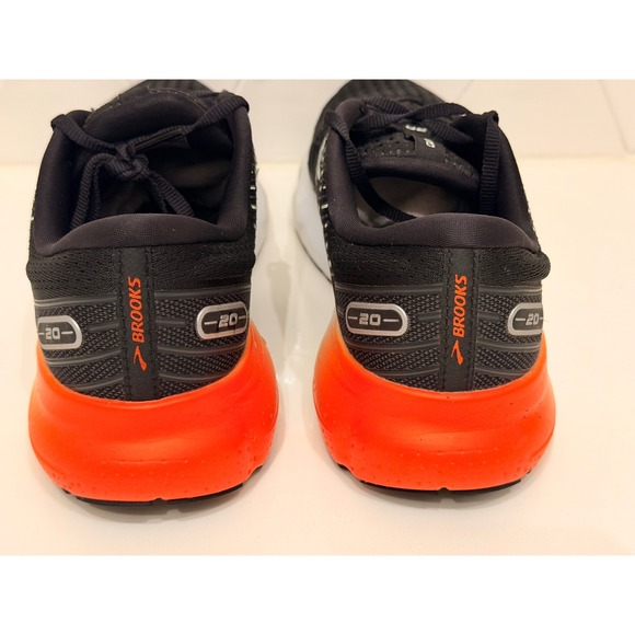 Brooks Glycerin 20 Women's Size 9.5 Black White Orange Running Shoes Excellent - Picture 2 of 5